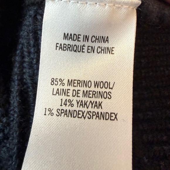 Theory Men Navy Ribbed Merino Wool Yak Blend Full Zip Mock Neck Sweater Jacket L - Picture 7 of 8